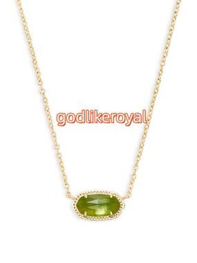 Elisa Gold Pendant Necklace in Peridot Illusion